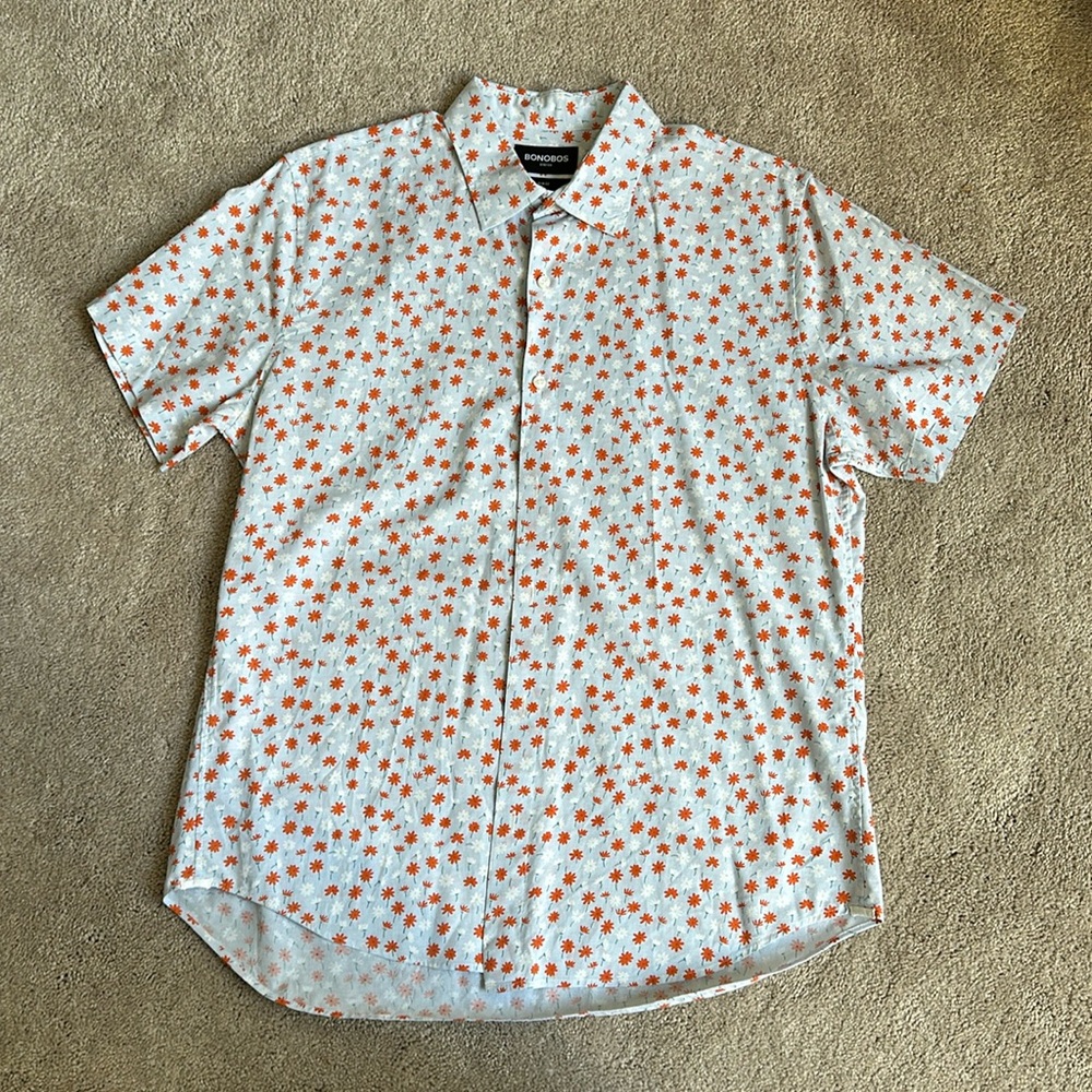 Bonobos Short Sleeve button down, Size Large